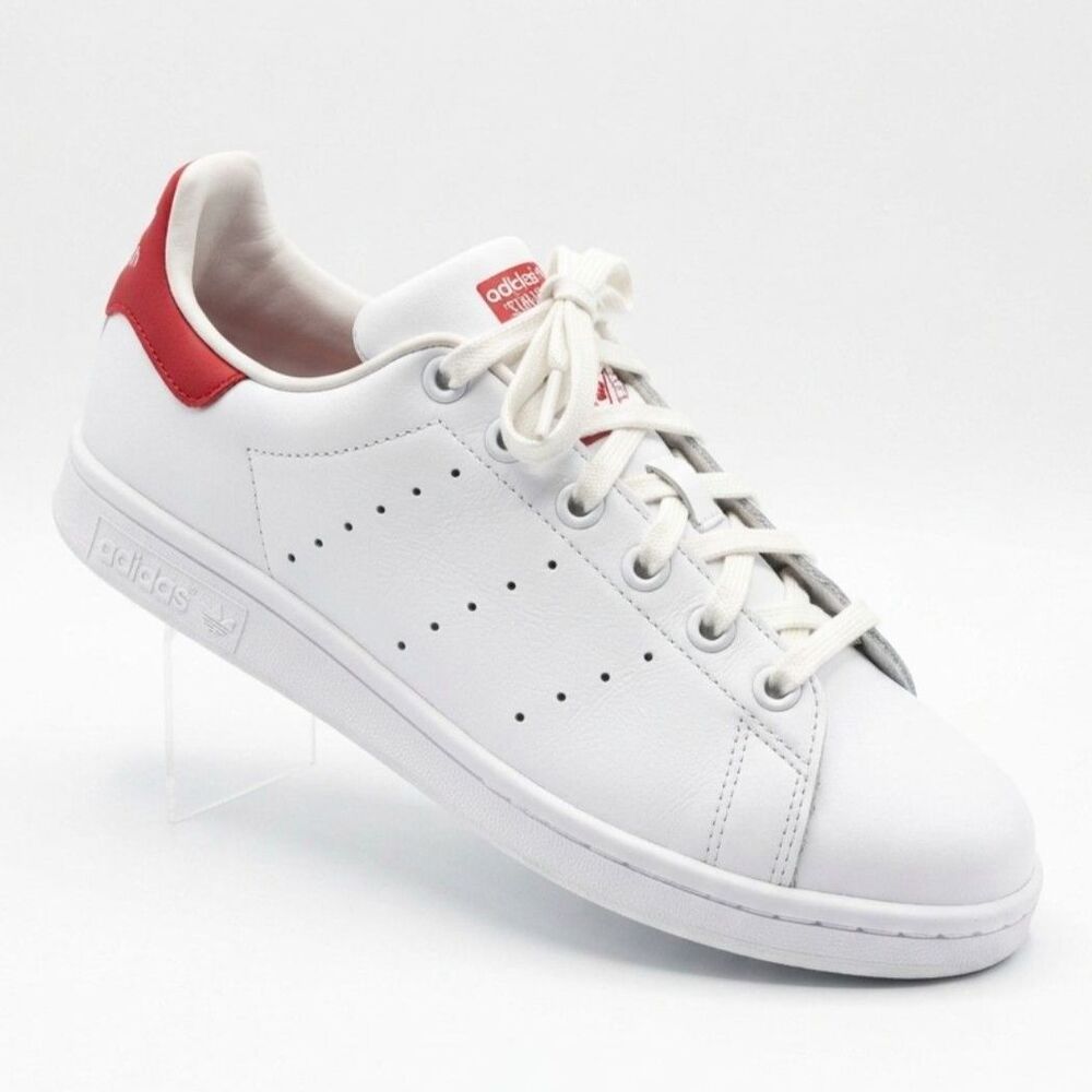 Adidas Stan Smith Low-Top Retro Tennis Shoe Cloud White Bold Pink Youth Size 6